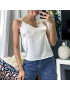 Débardeur blanc satiné avec dentelle - 2