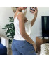 Débardeur blanc satiné avec dentelle - 3