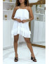 Petite robe blanche fluide à volants - 1