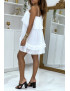 Petite robe blanche fluide à volants - 3