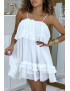 Petite robe blanche fluide à volants - 4