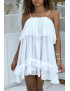 Petite robe blanche fluide à volants - 5