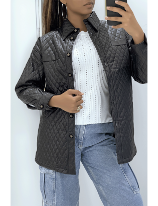 Manteau noir matelassé - 2