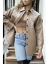 Manteau marron matelassé - 3
