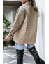 Manteau marron matelassé - 4