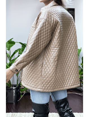 Manteau marron matelassé - 5