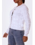 Gilet chic blanc à boutons perle style vintage - 2