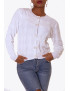 Gilet chic blanc à boutons perle style vintage - 3