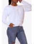 Gilet chic blanc à boutons perle style vintage - 4