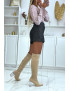 Pull côtelé lilas clair à manches évasées et boutons officier - 3