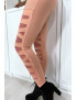 Legging rose avec joli motif coupé et doublé en résille - 4