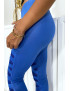 Legging bleu avec joli motif coupé et doublé en résille - 5