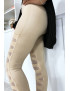 Legging beige avec joli motif coupé et doublé en résille - 3