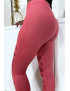 Legging fuchsia avec joli motif coupé et doublé en résille - 6