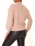 Pull taupe à motif V et détails volants - 2