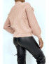 Pull taupe à motif V et détails volants - 8