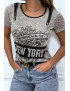 Tee shirt taupe imprimé avec fermeture eclair - 4