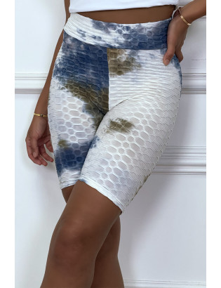 Cycliste tie and dye bleu push-up et anti-cellulite - 4
