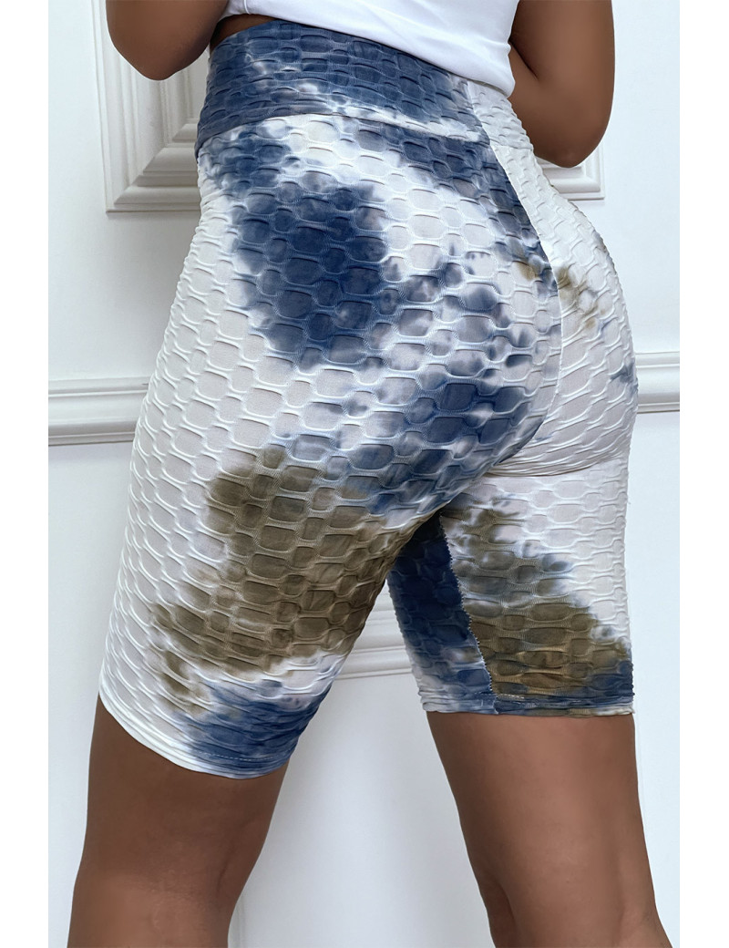 Cycliste tie and dye bleu push-up et anti-cellulite - 6