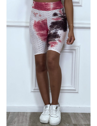 Cycliste tie and dye fuchsia push-up et anti-cellulite - 4