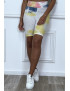 Cycliste tie and dye jaune push-up et anti-cellulite - 1