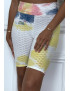 Cycliste tie and dye jaune push-up et anti-cellulite - 2