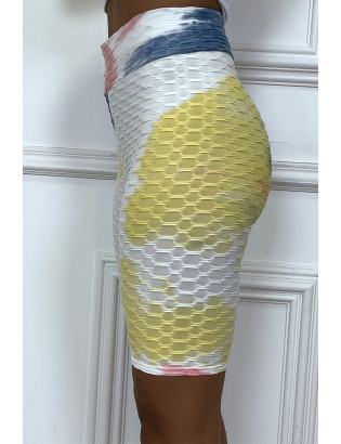 Cycliste tie and dye jaune push-up et anti-cellulite - 5