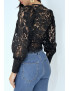 Haut noir en dentelle style chemisier vintage - 1