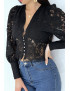 Haut noir en dentelle style chemisier vintage - 2