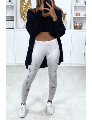 Legging gris matière brillant et extensible effilé à l'avant - 3
