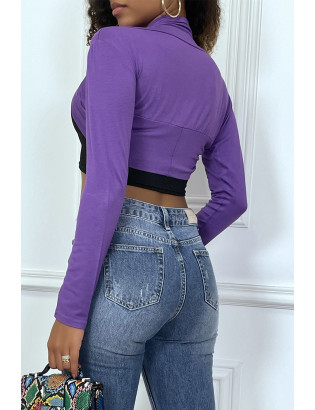Boléro moulant violet - 4