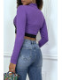 Boléro moulant violet - 4
