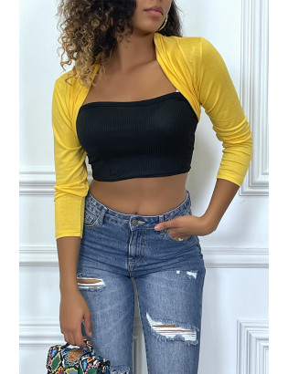 Boléro moulant jaune - 1