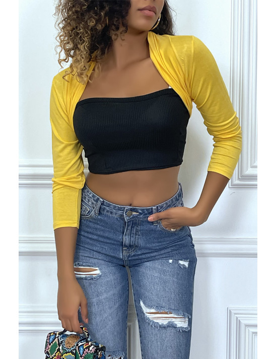Boléro moulant jaune - 1