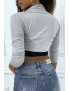 Boléro moulant gris - 4