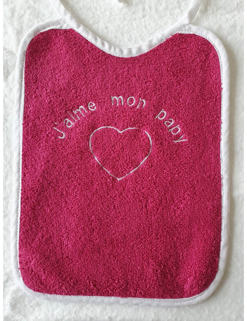 LOT DE 4*BAVOIRS PERSONNALISES FILLE "ROSE FUSCHIA"-