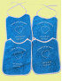 LOT DE 4*BAVOIRS PERSONNALISES GARCON "BLEU"-